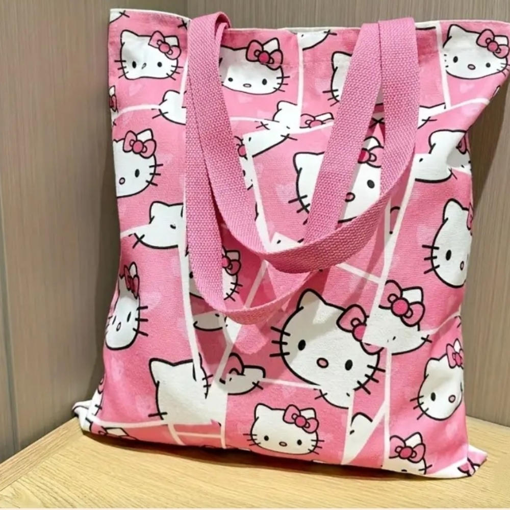 Pink Printed Canvas Hello Kitty Tote New without Tags 💖 - Picture 6 of 6